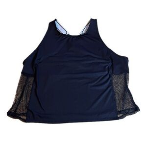 Hunter Womens Sleeveless Black Tank Top Mesh Back Plus Size 2X Gym, Workout